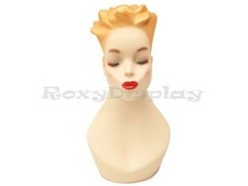 2PCS Female Fiberglass Mannequin Head Bust Vintage Style Display Y4G X2