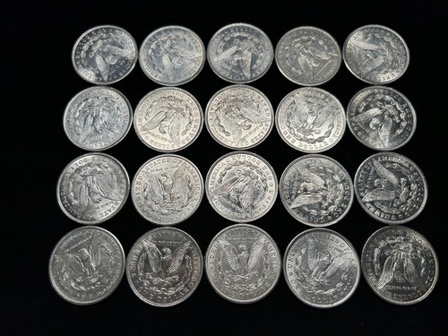 1921 Silver Morgan Dollars Roll of 20 Coins Cherry Picked AU-BU with No Reserve - Bild 2 von 2