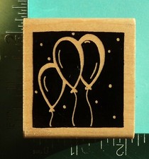 PARTY BALLOONS Rubber Stamp by JRL Design Birthday Reverse Image