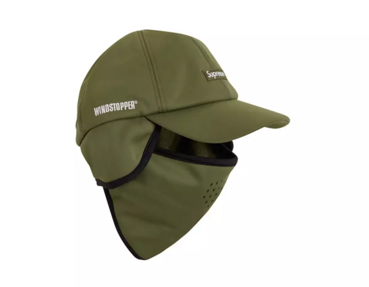 Supreme Windstopper Facemask 6-Panel Biking Hat Brand New Military Green