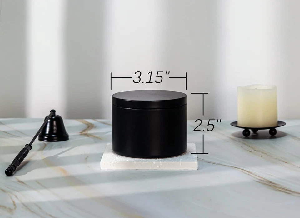 24 Pack Candle Tins 8 oz with Lids and Labels for Candle Making Black Containers - Image 2 of 4