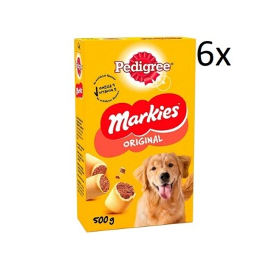 6x Pedigree Markies Original Biscotti Kekse Hundesnacks mit Markknochen 500g