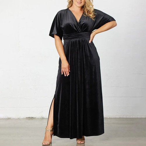 Plus Size 20-28 Womens Evening Party Ball Gown V Neck Elegant Long Maxi Dresses - Picture 18 of 22