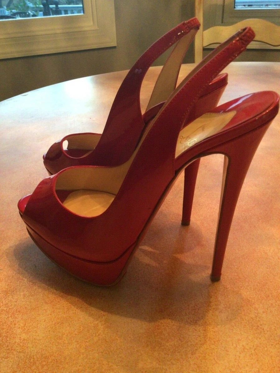 Christian Louboutin 38.5 red 150mm added vibram soles with dust