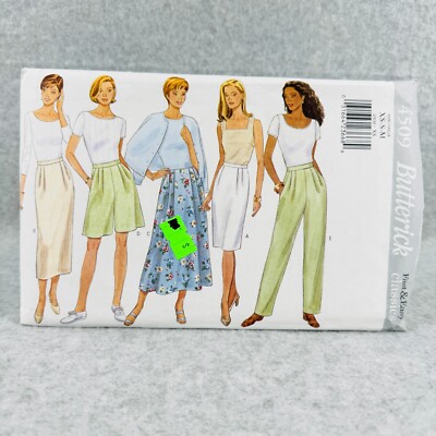 Butterick 4509 Loose Skirt Shorts and Tapered Pants Pockets Misses XS M Pattern