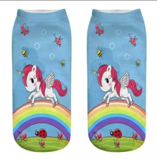 Women Funny Elastic Socks unicorn cute girls present Cotton Xmas Gift uk