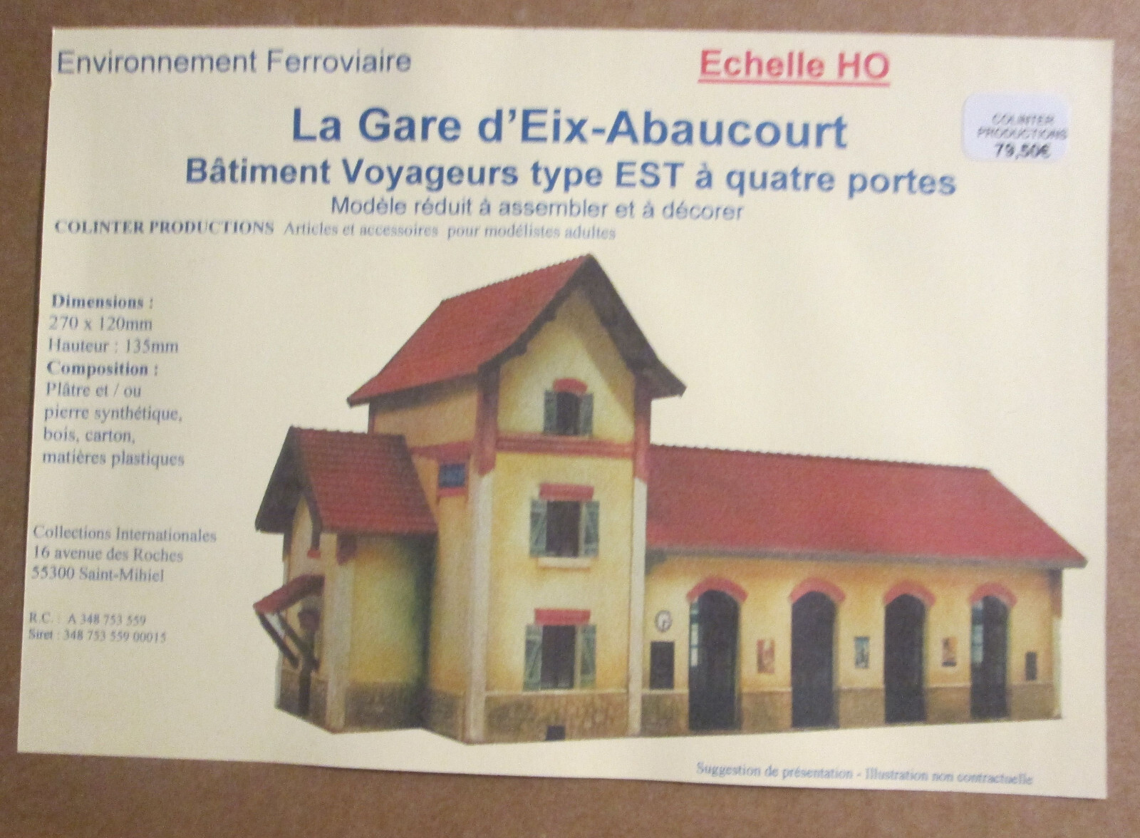 Gare EIX-ABAUCOURT HO Colinter Productions maquette de gare Est en kit bois