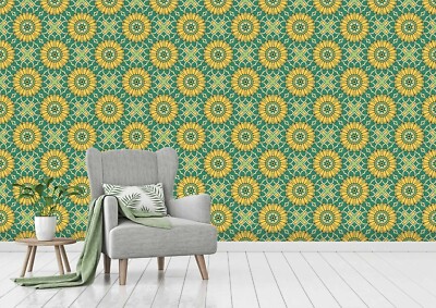 3D Yellow Flower ZHU4468 Wallpaper Wall Mural Removable Self-adhesive Zoe