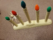 Christmas 5 Light Electric Window Candelabra / Candolier, working well, 14" long