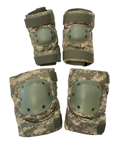 USGI Tactical Combat Knee & Elbow Pads Set, ACU Pattern, RFI Issue, Medium EXC