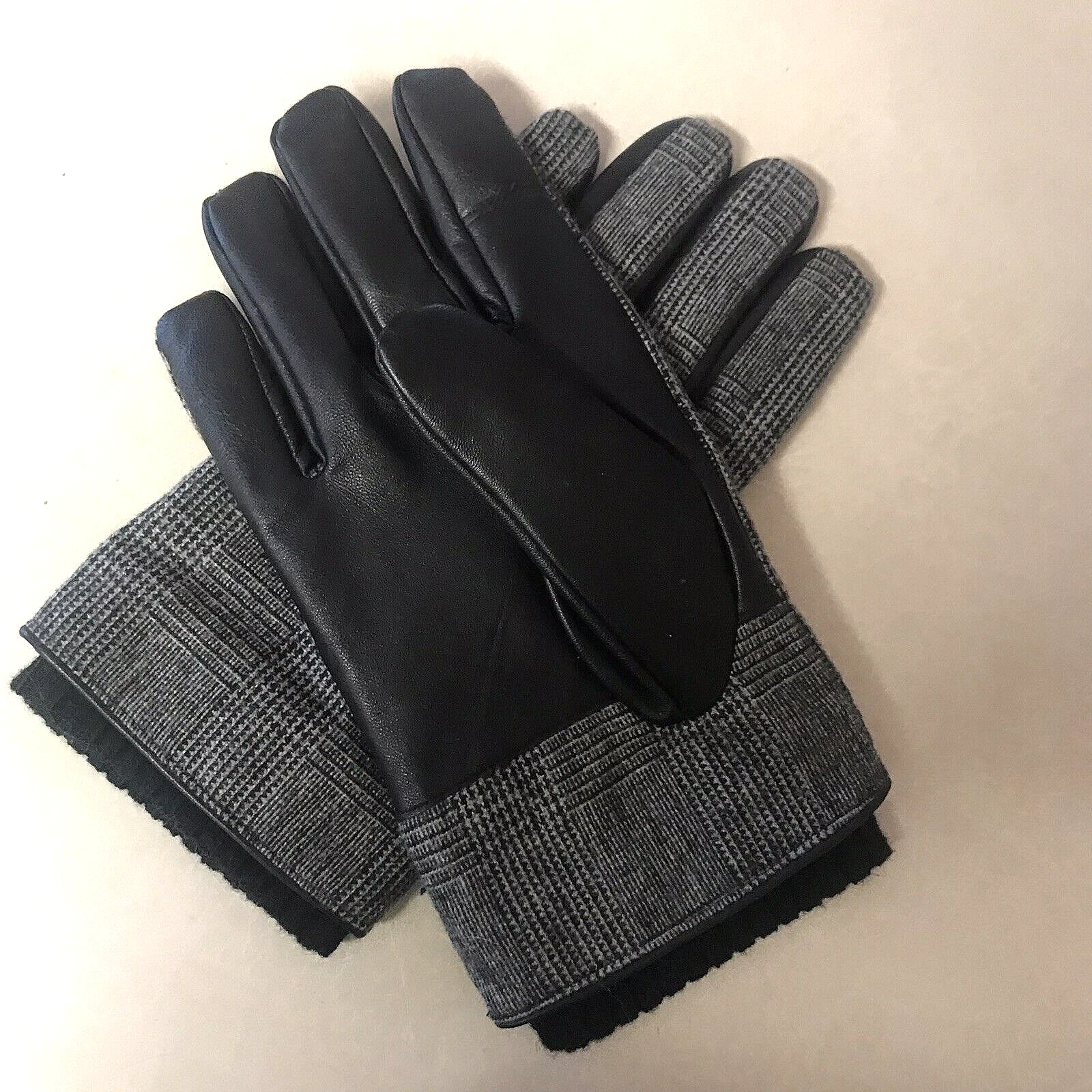 Avenue Men’s Plaid Classic Leather Gloves Size Large-XL