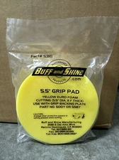 Buff & Shine 5.5" Flat Faced D.A. Euro Yellow Foam Grip Pad™
