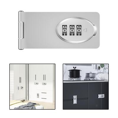 Cabinet Password Hasp Lock Slide Latch Keyless Lock for Door Security Sturdy