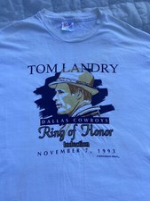 Vintage Tom Landry Ring Of Honor 1993 Dallas Cowboys T Shirt L Single Stitch USA