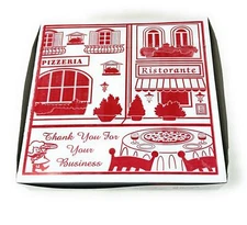 Square Stock Printed Pizza Box 12" L x 12" W x 2" D Clay Coated | 100/Bundle