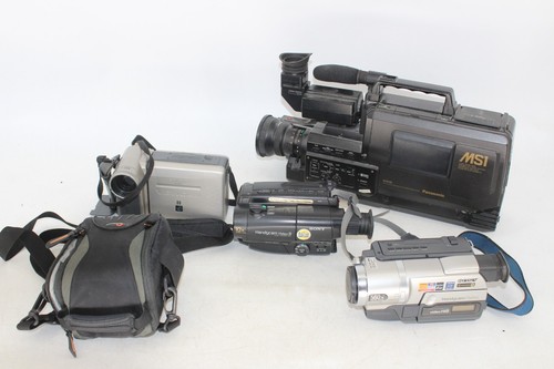 F x5 Vintage Video Cameras Inc. Panasonic MS1, Sony Handycam etc - Untested