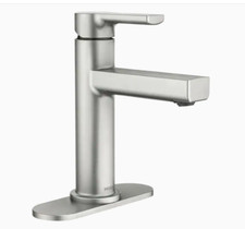 Moen Rinza Spot Resist One-Handle High Arc Bathroom Faucet - Brushed Nickel...