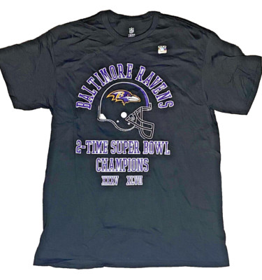 Baltimore Ravens 2X Super Bowl Champions NFL Team Apparel Mens Tee Shirt 2XL
