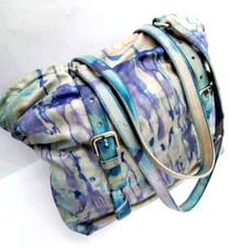 Prada bag blue gray purple ivory nappa Leather Tote hobo tie dyed edition