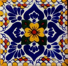 C 118 MEXICAN TILES CERAMIC HAND MADE SPANISH INFLUENCE TALAVERA MOSAIC ART