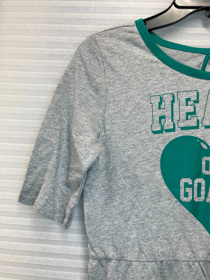 Antiguo Vestido Jersey Azul Marino Niñas Calce y Acampanado Manga 1/2 Gris Con Logo Talla XL/14 NUEVO CON ETIQUETAS Foto 4 de 4