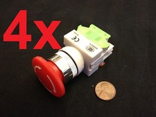 4 Pieces  660V 10A 40mm Red Sign Emergency Stop Switch Push Button Mushroom a5