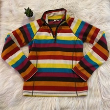 Old Navy girls size L 10-12 stripe multicolor 1/3 zip sweater cabincore
