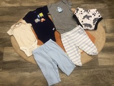 Lot Of Baby Boys NB-3M Short Sleeve Onesie  s  Bottoms/Pants. 228