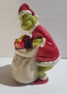 Disney Grinch Holding Toy Bay Canister Jar + FREE GIFT $15 Value Or MORE