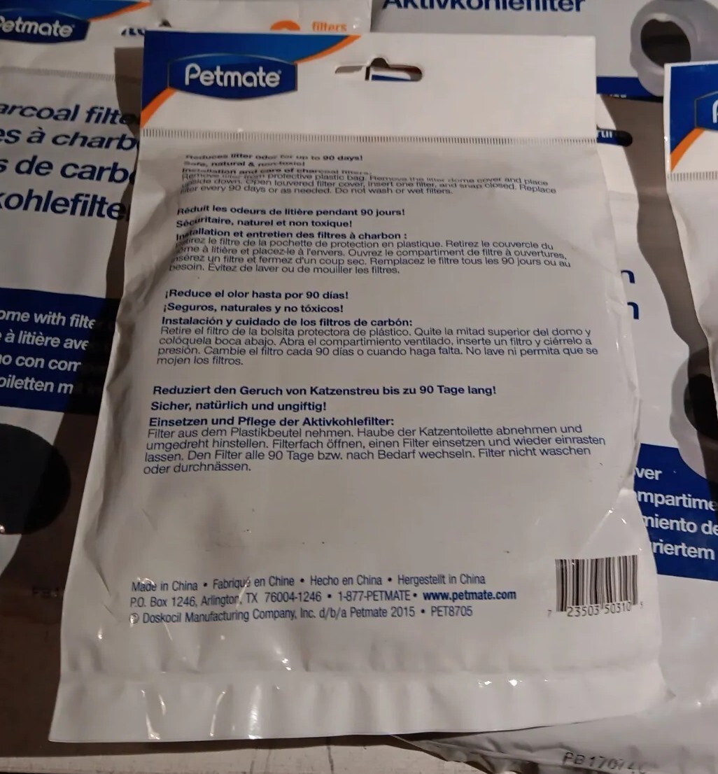 PetMate  Charcoal Clean Step Cat Litter Dome Air Filters Lot of 22 NEW/SEALED 