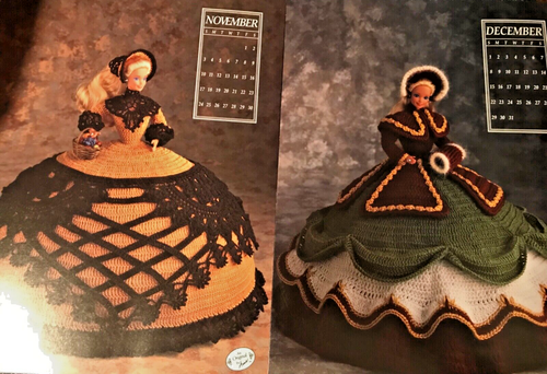 CROCHET Barbie 12 Clothes Patterns - ANNIE'S CALENDAR BED DOLLS COLLECTION 1991 - Picture 9 of 10