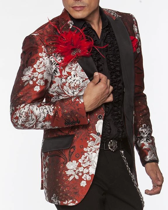 Angelino Men s Fashion Blazer Sport Coat Peacock Red White eBay