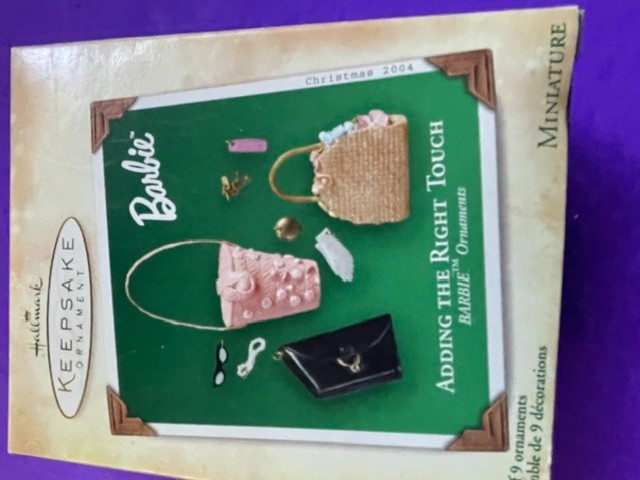 Hallmark 2004 "Adding the Right Touch" Barbie Ornaments Miniature