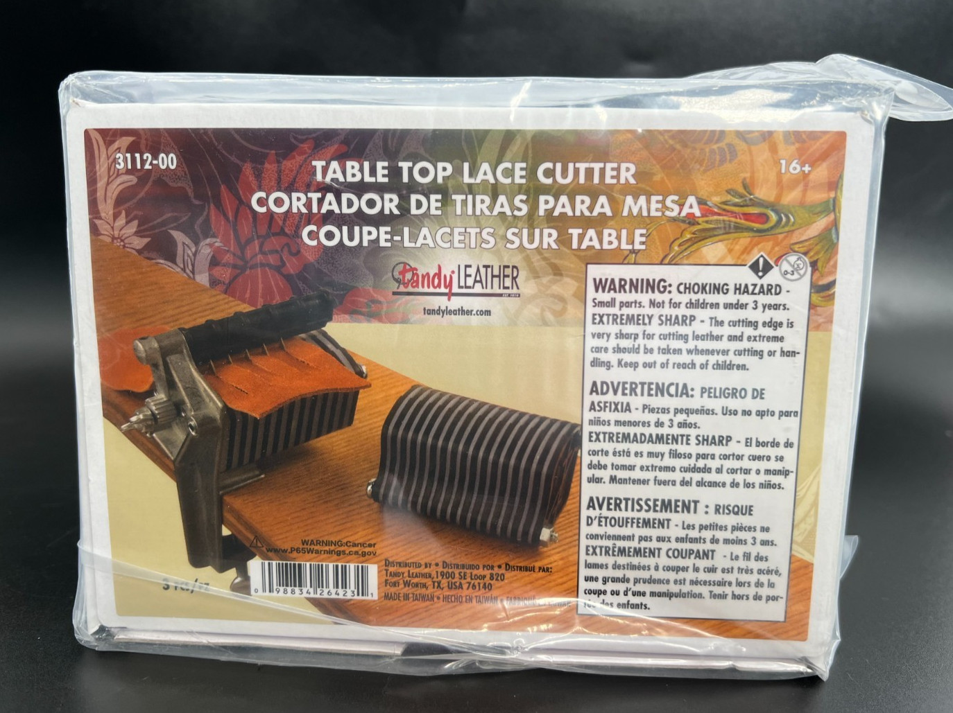 NEW Tandy Leather 3112-00 Table Top Lace Cutter Leather Cutting Tool 1/16" 1/8"