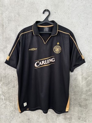 【アンブロ×セルティック】ゲームシャツ ブラック×ゴールド CELTIC 2003 2004 2005 AWAY FOOTBALL SHIRT #6 BALDE UMBRO JERSEY