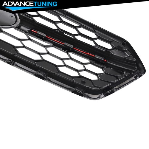 Fits 18-21 Subaru WRX STI Style Front Bumper Upper Grille ABS Gloss Black W/ Red - Picture 11 of 11
