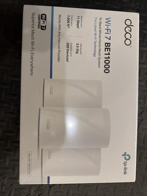 TP-LINK DECO BE11000 Wi-Fi 7 TRI-BAND WHOLE HOME MESH SYSTEM 3-PACK - BRAND NEW