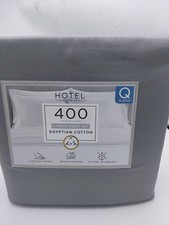 Hotel Signature Sateen 400TC 6pc Queen Sheet Set Egyptian Cotton Gray