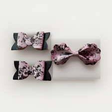 Disney Minnie Mouse Pink  Black Bow Hair Clips for Girls, 3 bundle