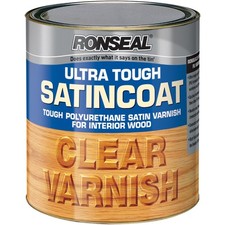 Ronseal Ultra Tough Varnish 250ml Clear Satin for Interior Wood Floors