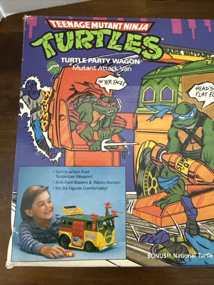 Vintage 1989 TMNT Ninja Turtle Vintage Party Wagon Toy Van EMPTY BOX ONLY - Image 2 of 4