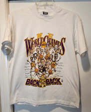 Vintage Lakers World Champs Back To Back 87-88 NBA - Size XL - White T-Shirt