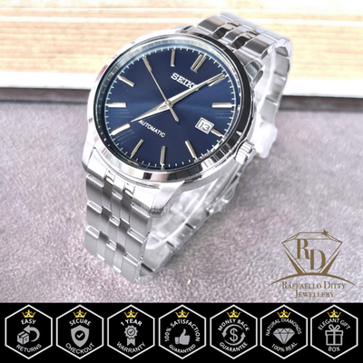 SEIKO Men's Watch Automatic Blue Dial Silver Stainless Steel