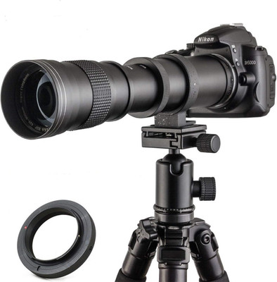 420-800mm MF Super HD Telephoto Zoom Lens + T-Mount for Canon EOS Rebel SL2 SL1