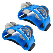 2 Pcs Foot Tambourine, Foot Shaker Percussion Pedal Drum, ABS Metal Jingle Bells
