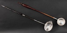 2 Antique 18thC English, Hot Toddy Silver Ladles, NO RESERVE