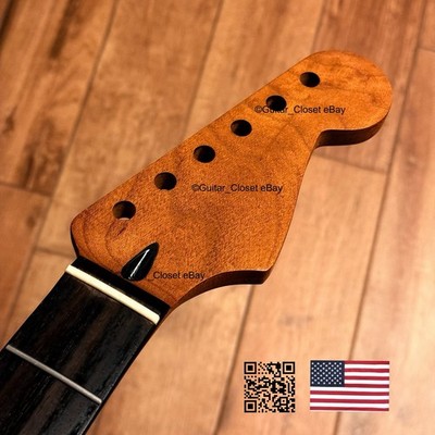 Unfinished Roasted Maple Rosewood Strat Guitar Neck Fits Warmoth & Fender SRU1