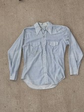 Vintage 1970's striped button down pearlsnap Size men's medium 15-15.5
