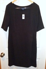CUTE NWT GAP WOMEN Black Dress Size 14  3/4 SLEEVE