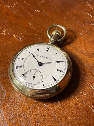 Nice Polished! 1889 Elgin Railroad BW Raymond 15j Pocket Watch Works
